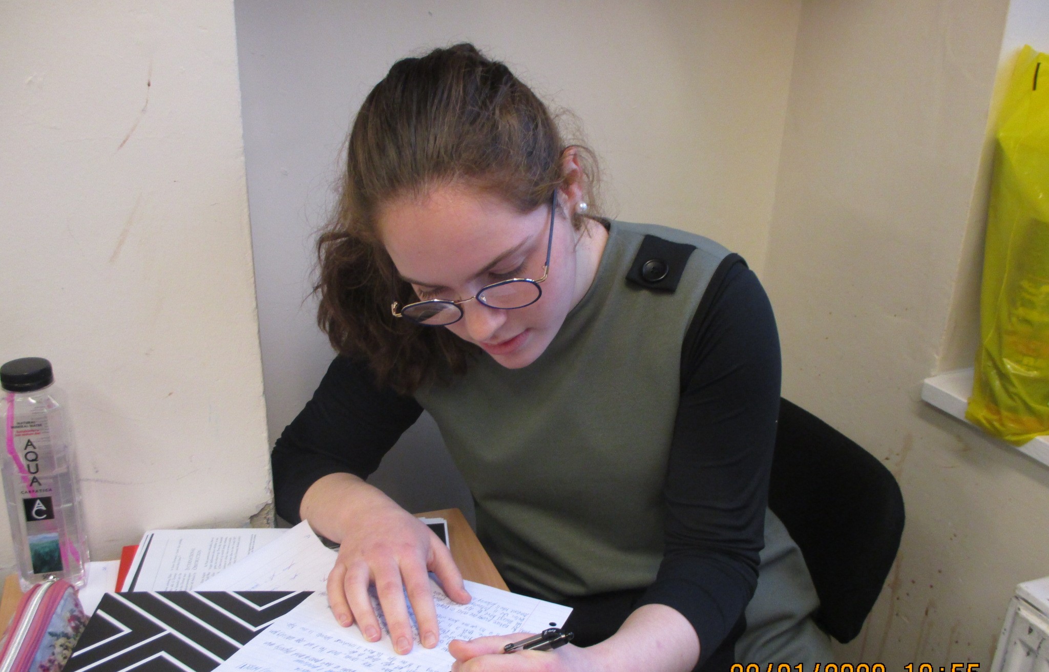 Teen studying and learning